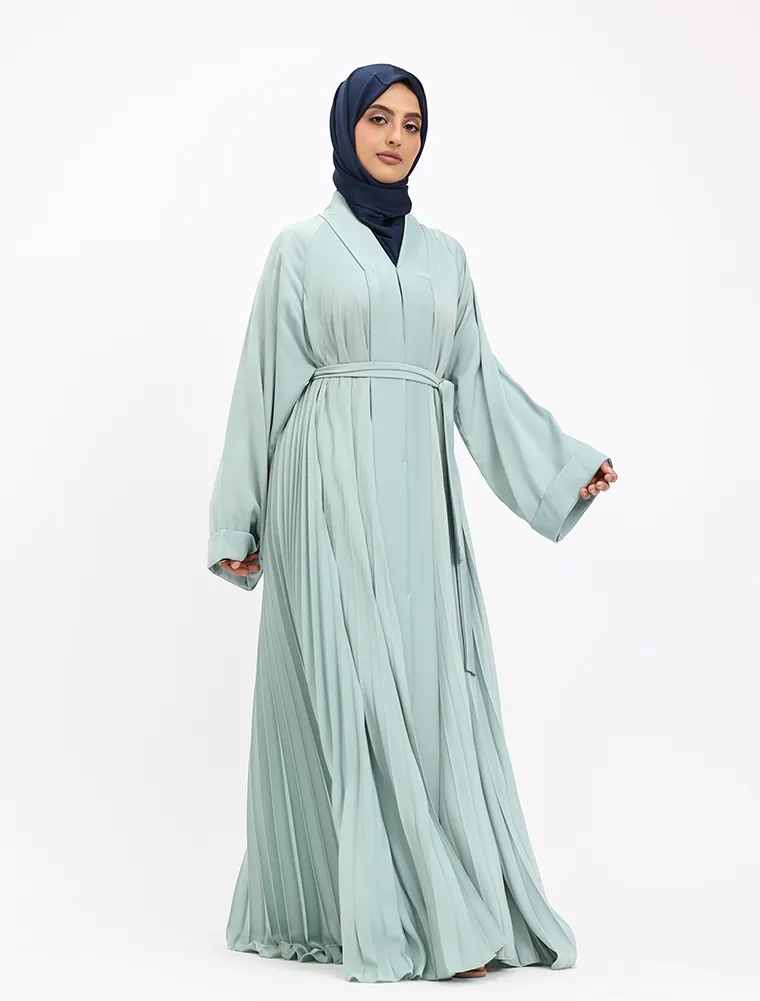 Sage Pleated Silhouette Abaya